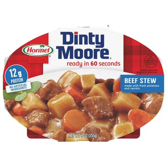 Hormel Dinty Moore Beef Stew 9 oz Plastic Microwaveable Tray