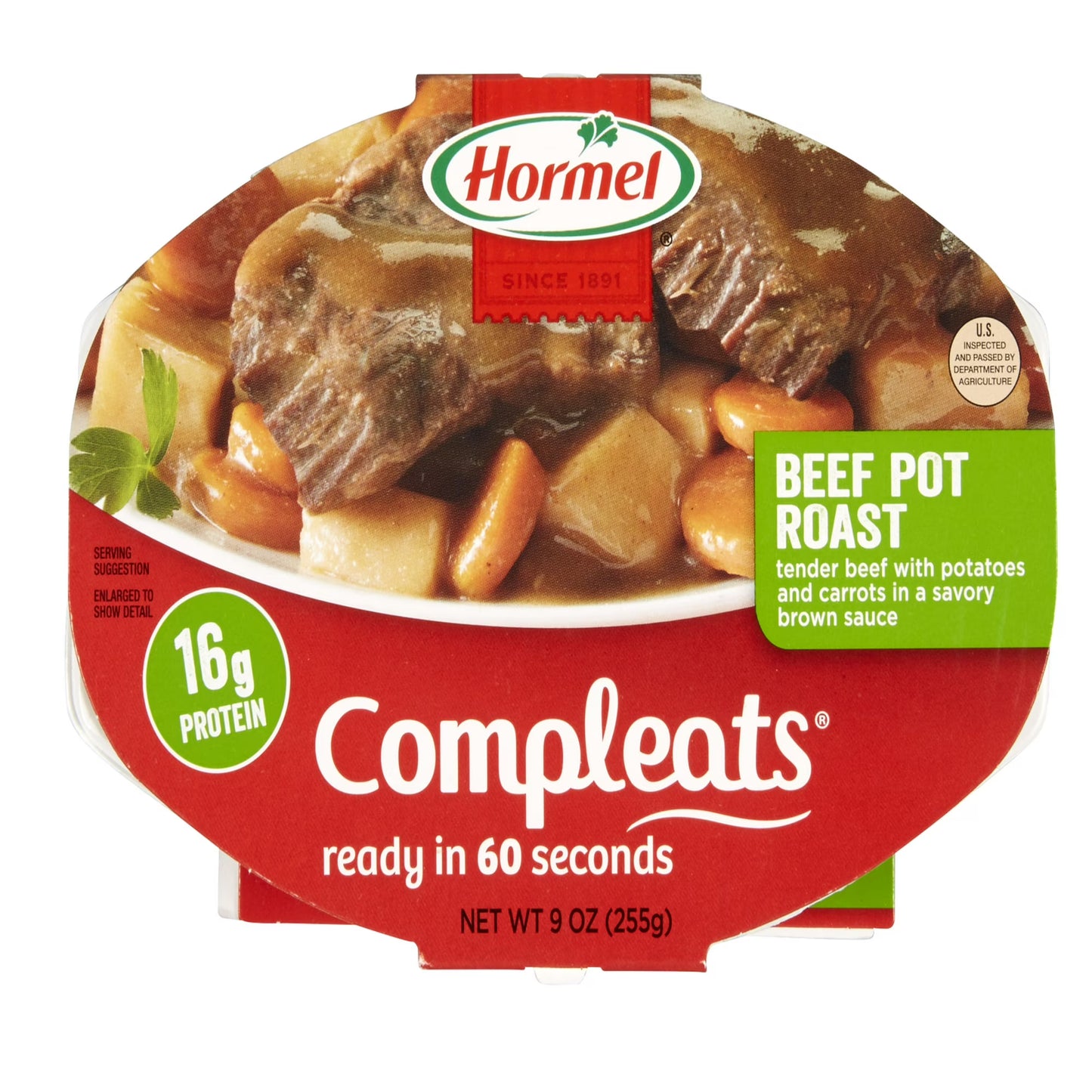 Hormel Compleats Beef Pot Roast Microwave Meal 9 oz