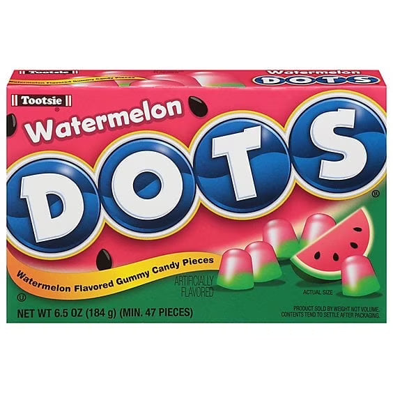 Watermelon Dots Chewy Assorted Fruit-Flavored Gummy Candy