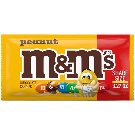 M&M'S, Peanut Milk Chocolate Candy Sharing Size Bag 3.27 oz