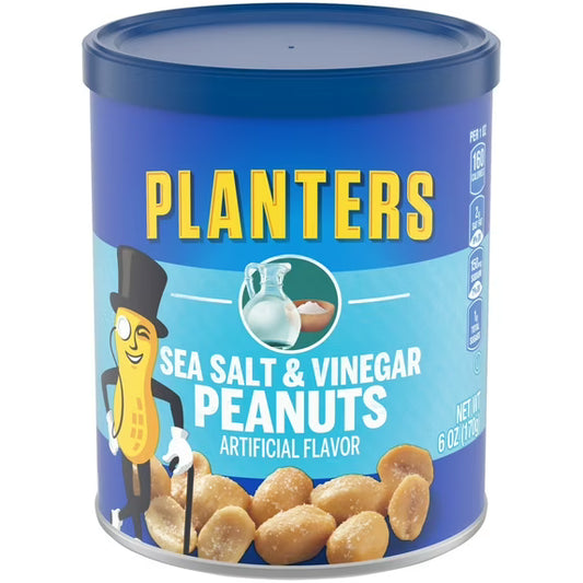 Planters Sea Salt & Vinegar Peanuts 6oz Cannister