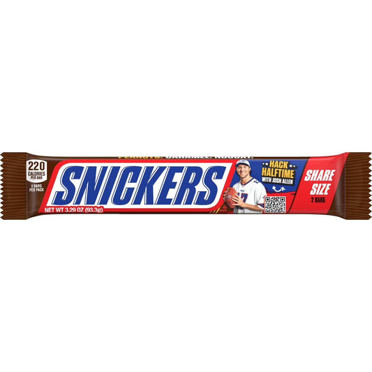Snickers Milk Chocolate Candy Share Size Bars 3.29 oz